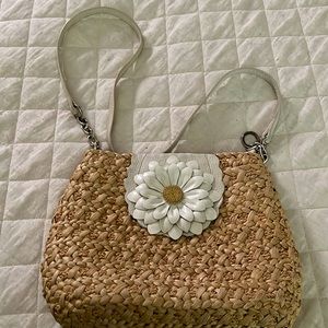 Brighton Mini May Straw Bag - Sunflower / leather